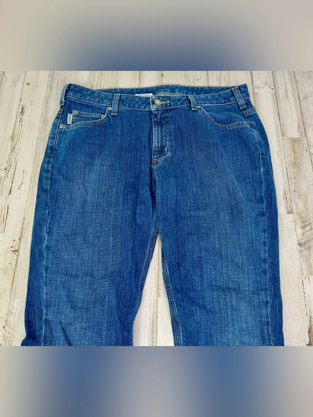 Carhartt Jeans Womens 12 (36x32) Blue Denim Pants Outdoors Workwear Cotton